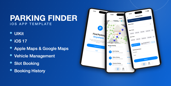 ParkEase | Mobile Parking Booking App - iOS Swift App