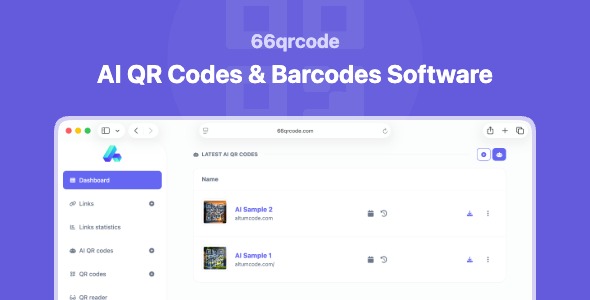 66qrcode - AI QR Codes, Barcodes Generator & URL Shortener (SAAS)