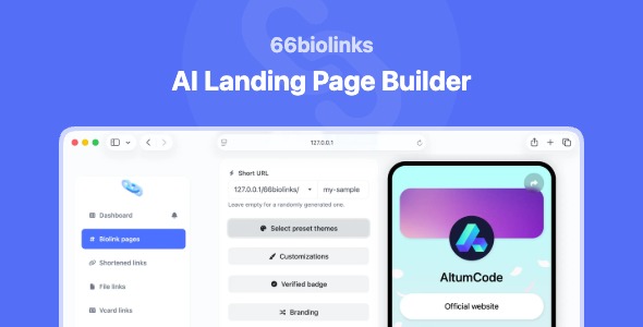 66biolinks - AI Landing Page Builder, Bio Links, URL Shortener & QR Codes (SAAS)