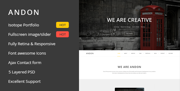 Andon - Responsive Parallax Onepage Template