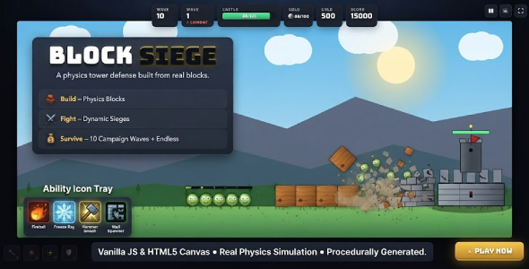 Block Siege | Physics Tower Defense HTML5 Game