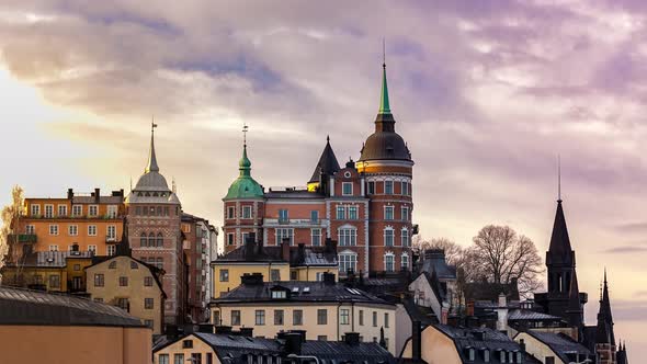 4K Timelapse of Stockholm Sunset Sweden Scandinavia