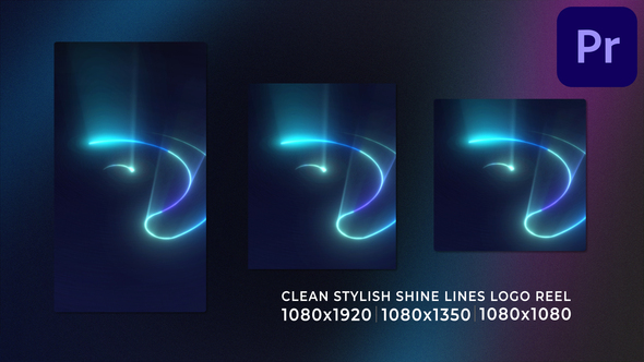 Clean Stylish Shine Lines Logo Reel MOGRT
