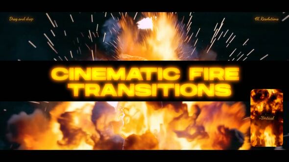 Fire Transitions Pack - Vertical & Horizontal Formats (MOGRT)