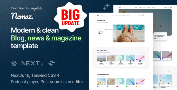 Ncmaz - Blog, News Magazine NextJs Template