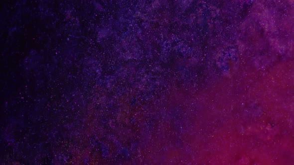 Neon dark purple pink colors inks gradient. Shiny particles, cosmic dust. Liquid abstract background