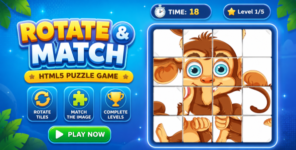 Rotate and Match | HTML5 Image Rotation Puzzle Game