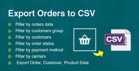 Prestashop Export Orders to CSV/Exel File Module