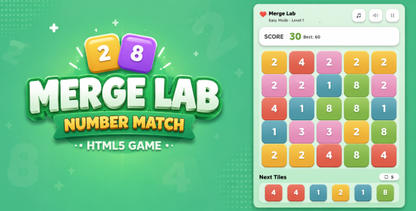 Merge Lab | HTML5 Number Match Puzzle Game