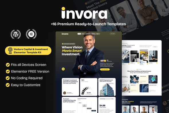 Invora – Venture Capital & Investment Elementor Template Kit