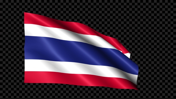 Thailand Flag Blowing In The Wind