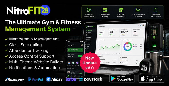 NitroFIT28 | Gym & Fitness Management System with Membership, Billing & Access Control