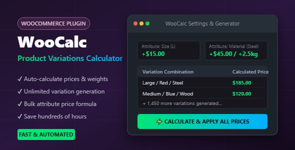 WooCalc - WooCommerce Product Variations Calculator