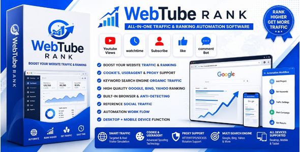 WebTube Rank | YouTube Views Bot and SEO Organic Website Traffic Windows App
