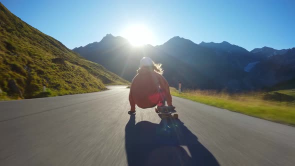 Cinematic downhill longboard session