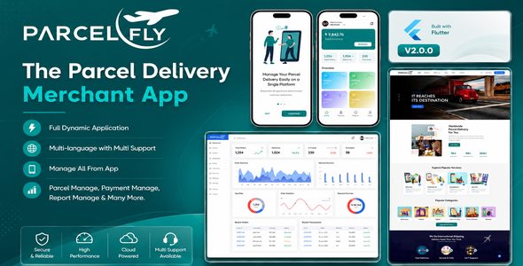 ParcelFly – Parcel Delivery Merchant App & Deliveryman / Driver App