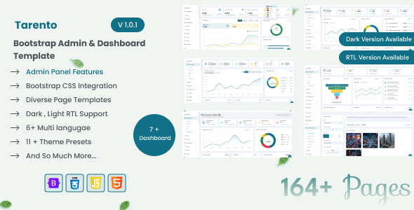 Tarento - Bootstrap Admin Dashboard Html & Laravel Template