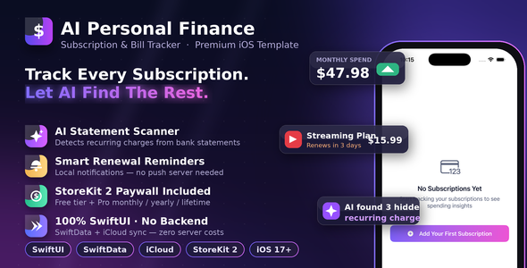 PennyPal — AI Subscription With Bill Tracker | SwiftUI iOS App