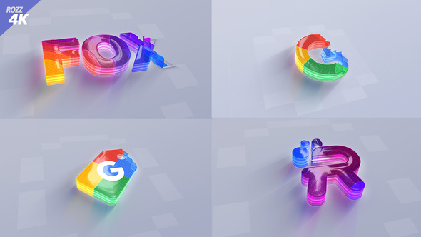 Digital White Clean 3D Logo Futuristic
