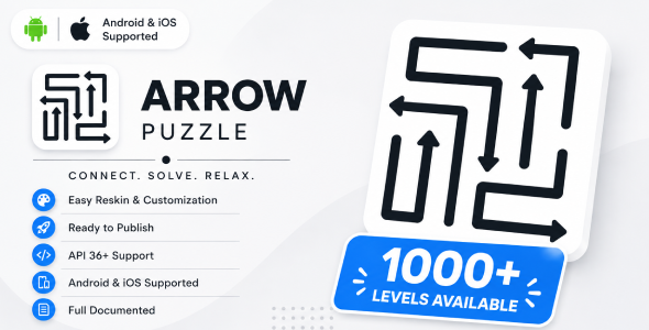 Arrow Puzzle | Android and iOS Game Template With 1000+ Levels