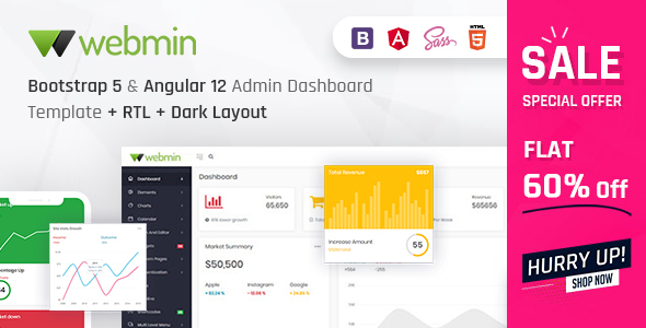 Webmin - Bootstrap 5 & Angular 12 Admin Dashboard HTML5 Template