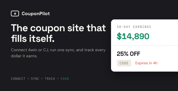 CouponPilot – Auto-Syncing Coupons & Cashback Platform with Affiliate Tracking, Wallets & Ads Sales