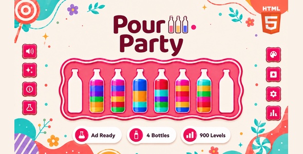 Pour Party | HTML5 Color Sort Game