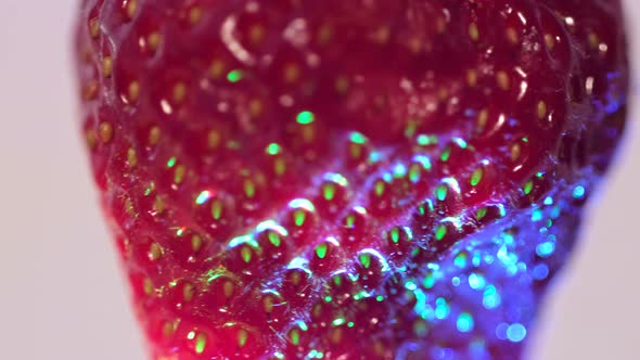 Close Up of Red Juicy Strawberries in Bright Light