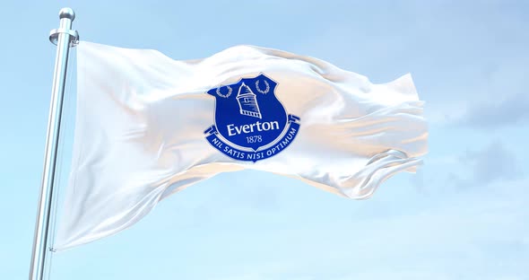 Everton Fc flag waving