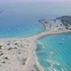Aerial flying over Elafonisos Greek island, Simos double sandy beach - VideoHive Item for Sale