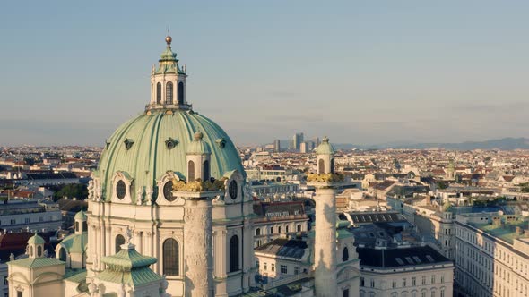 Aerial View of Karlskirche Church