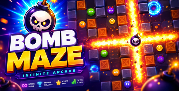 Bomb Maze - HTML5 Arcade Game With Unlimited Procedural Levels