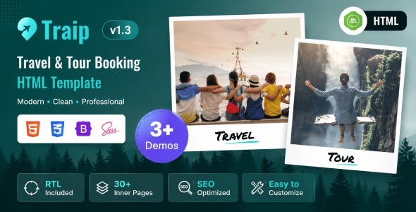 Traip - Travel & Tour Booking Bootstrap 5 HTML Template