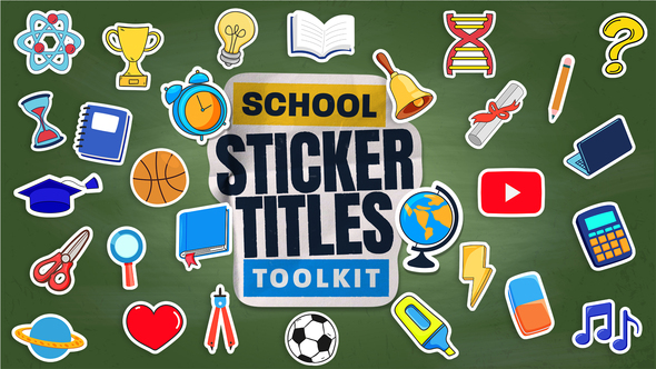 School Sticker Titles Toolkit for After Effects