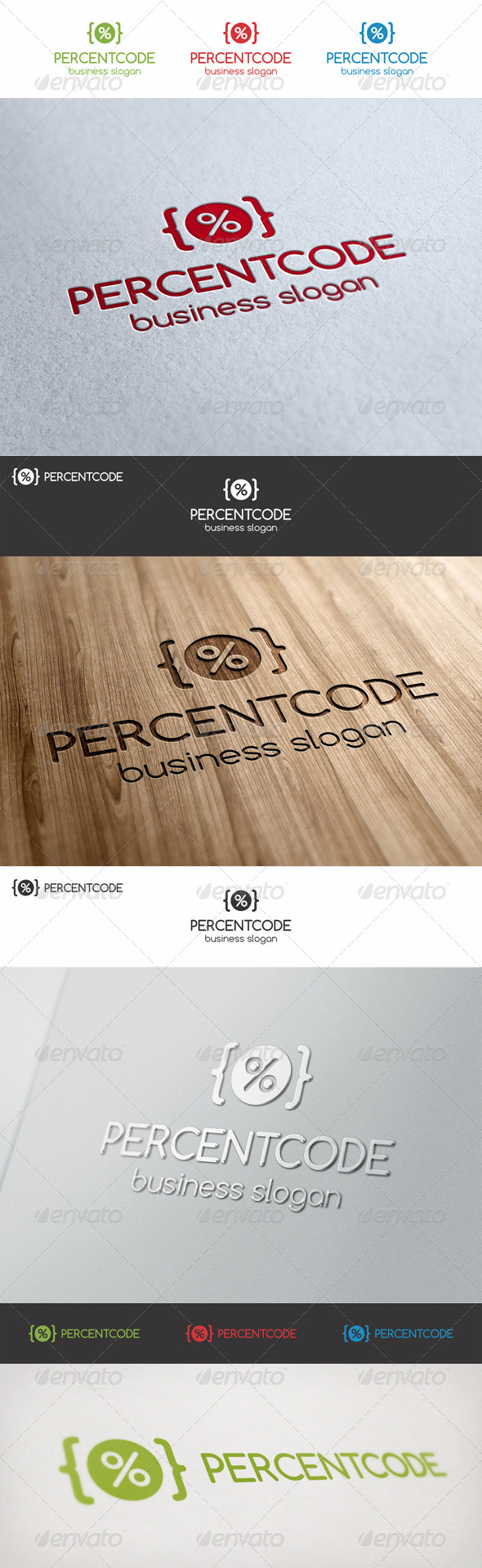 Percent Code Logo Template