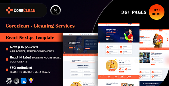 Coreclean - Cleaning Services React Next.js Template