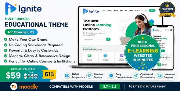 Ignite – Modern Moodle Theme for Professional LMS