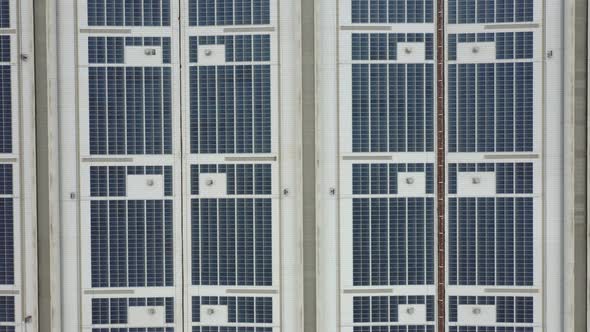 Solar power station on factory rooftop