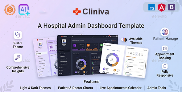 Cliniva Hospital - AI-Powered Angular 22+ Medical Admin Dashboard Template For Doctors & Clinics