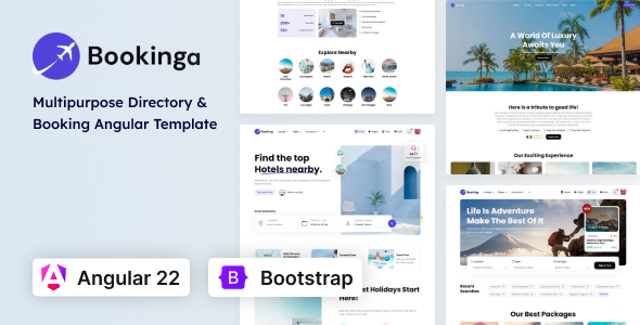 Bookinga - Multipurpose Angular 22 Booking and Directory Template