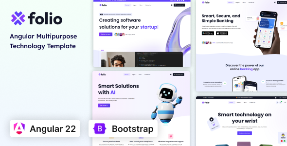 Folio - Multipurpose AI, SaaS, Software & Technology  Angular 22 Template