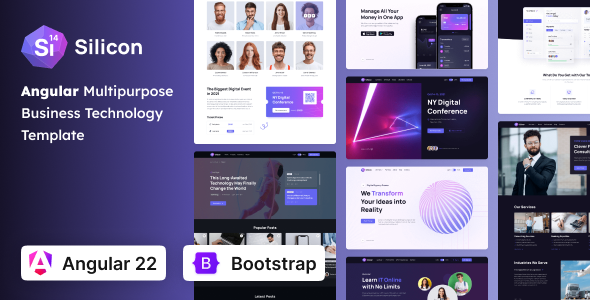 Silicon - Angular 22 Business & Technology Template