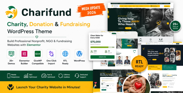 ChariFund - Charity WordPress Theme Multipurpose