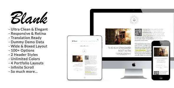 Blank - Elegant Minimalist Blog WordPress Theme