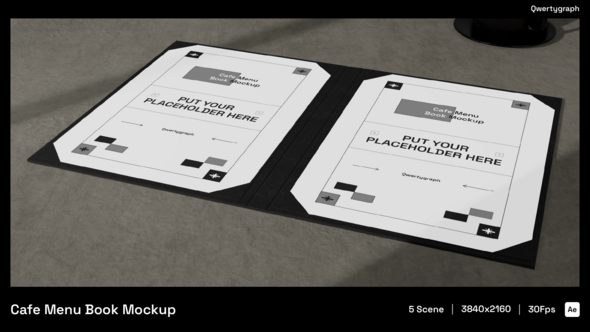 Cafe Menu Book Mockup