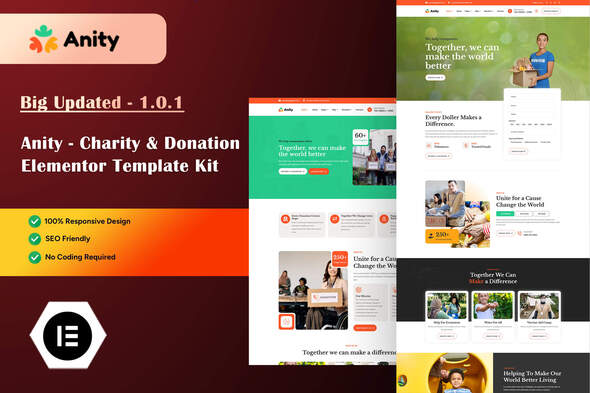 Anity - Charity & Donation Elementor Template Kit