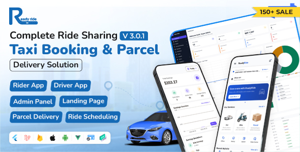 ReadyRide – Complete Ride Sharing Rider & Driver Mobile Apps with Web Admin Panel  | RiderShare App