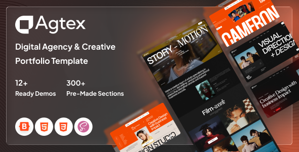 Agtex - Digital Agency & Portfolio HTML Template