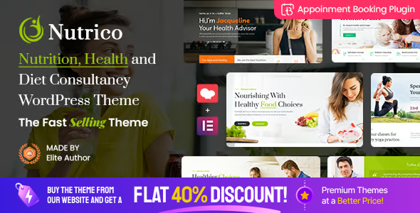 Nutrico - Nutrition Health Services WordPress Theme + Appointment Booking