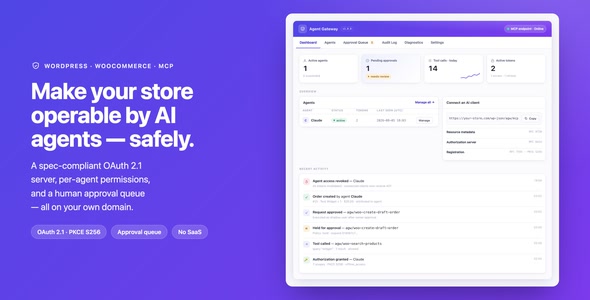 Agent Gateway: AI Agents for WooCommerce & WordPress (MCP + OAuth 2.1)
